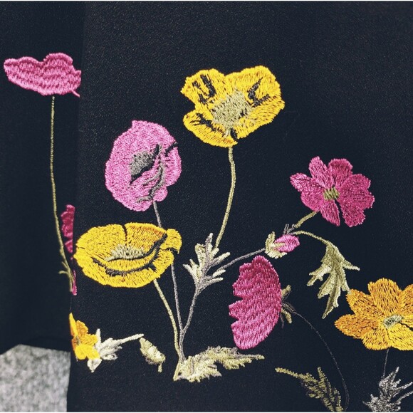 Blue Rain Top Women's S Off Shoulder Flutter Sleeve Netting Embroidery Baby Doll - Picture 7 of 12